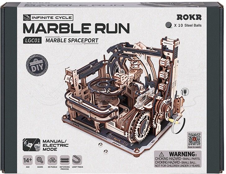Marble Spaceport - Puzzle 3D mécanique en bois ROKR