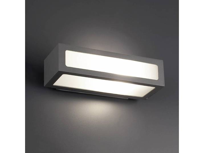 FARO BARCELONA Aussenwandleuchte Natron, alu / grau / zink, Aluminium, Modern, Wandleuchte außen