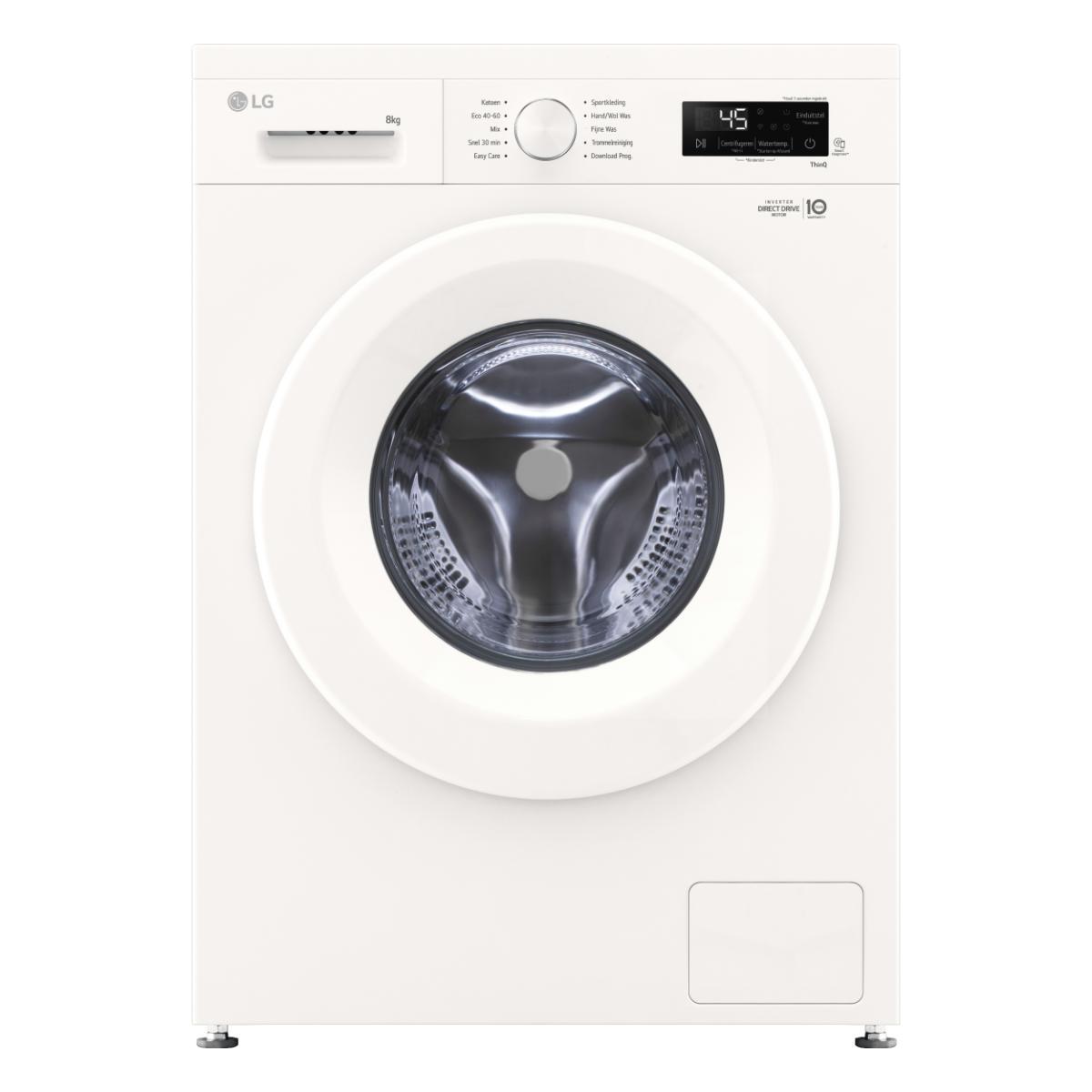 LG F4X1008NWH, Frontlader, 8 kg, B, 75 dB, 1400 RPM, A