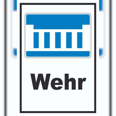 HB-Druck Wehr oder Staustufe Symbol und Text A5 (148x210mm)