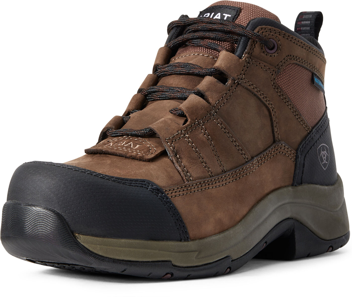Women's Telluride Work Waterproof Composite Toe Boots in Distressed Brown, Size: 12 B / Medium by Ariat