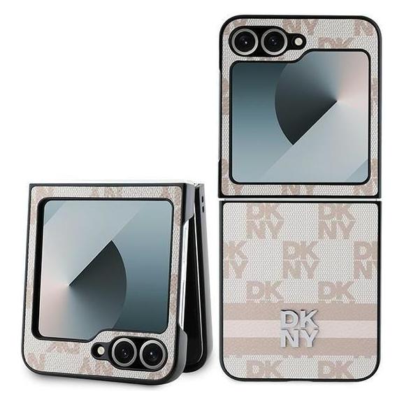 DKNY DKHCZF6PCPTSSP Z Flip6 F741 różowy/pink Chequered Pattern Printed Stripes (Samsung Galaxy Z Flip6, Samsung Galaxy Z Flip7 FE) (DKHCZF6PCPTSSP)