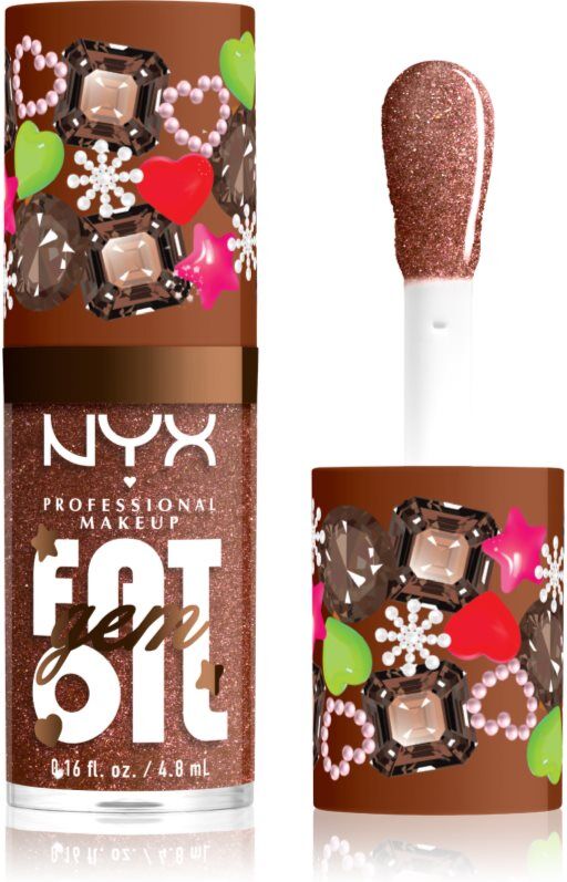 NYX Professional Makeup Fat Oil Gem Xmas lip oil shade Cacao Gem 4.8 ml