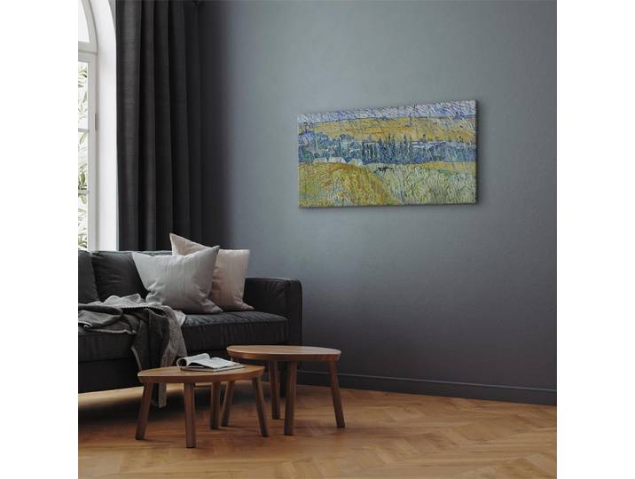 Toile Auvers sous la pluie Feutre Gris/Gris 120 x 60cm
