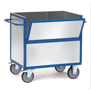 Fetra Transportwagen Kastenwagen, 2823, verzinkt, 1200 x 800 mm, mit Feststellbremse, Tragkraft 600 kg