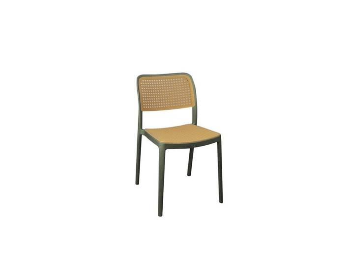 Chaise de salle à manger en polypropylène kaki Karl (lot de 4) - Amadeus