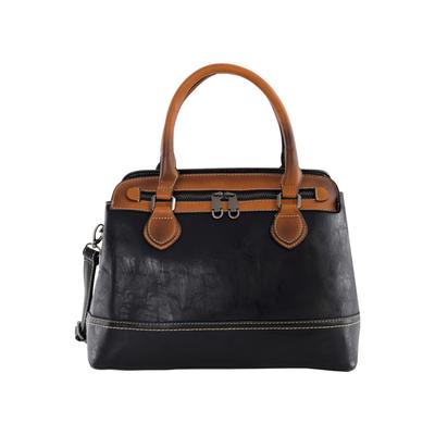 Henkeltasche HARPA "VALERA", Damen, Gr. B/H/T: 14cm x 26cm x 34cm, schwarz, Kunstfaser, mehrfarbig, Taschen, mit zwei Hauptfächern und Handyfach