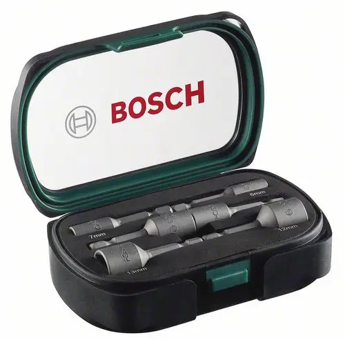 Bosch Accessories Promoline 2607017313 Steckschlüssel-Maschinenaufnahmen-Set 6 mm, 7 mm, 8 mm, 10 mm, 12 mm, 13mm Antrieb 1/4