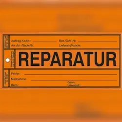 König Werbeanlagen Papieretikett: Reparatur - Karton = 500 Stk - 150x70 mm