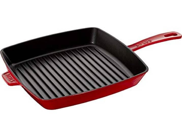 STAUB Amerikanische Grillpfanne 30 cm, Gusseisen, Für alle Herdarten, Kirschrot