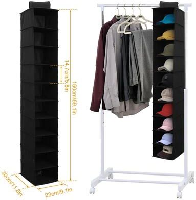 Inspire Essentials Hanging Closet Organizer With Multi Layer Storage For Clothes And Accessories 7