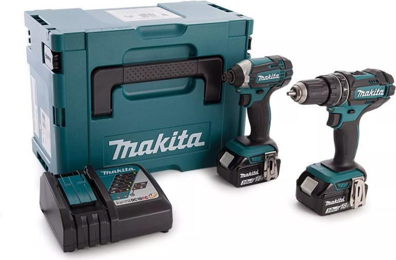 Makita DLX2131JX1 Aku-combinatieboormachine, Zwart/Blauw, 36 Nm