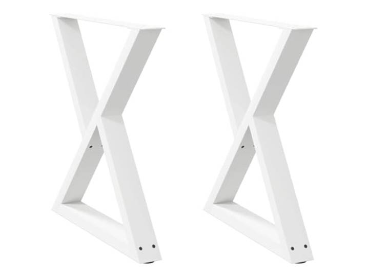 HGPOTUY Esstisch Beine 2 Stück Weiß 70x72-73,3 cm Stahl Pulverbeschichteter Stahl, verstellbare Fußnivellierungen, vorgebohrte Löcher, inklusive Schrauben, moderne Ästhetik