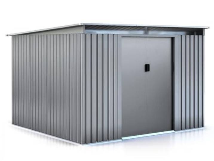 Gerätehaus aus Metall mit Flachdach Texas - 6,29 m² - Grau