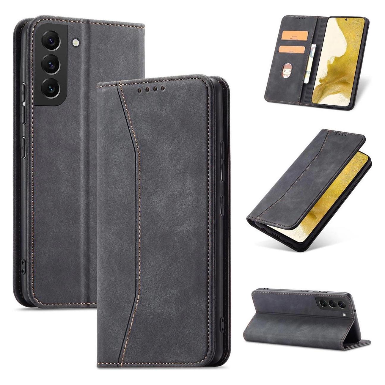 Hurtel Magnet Fancy Case für Samsung Galaxy S23+ Flip Cover Wallet Stand schwarz (Samsung Galaxy S23+) (1404978613)