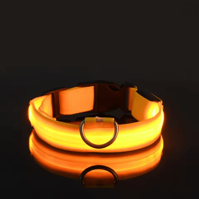 Inspire Essentials GlowGuard LED Dog Leash And Collar Set s yellow
