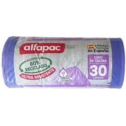 Alfapac - Pack mit 60 Rollen von 15 Müllbeuteln 'Lavendel' 55x60cm, 30L Selbstverschluss (insgesamt 900 Müllbeutel)