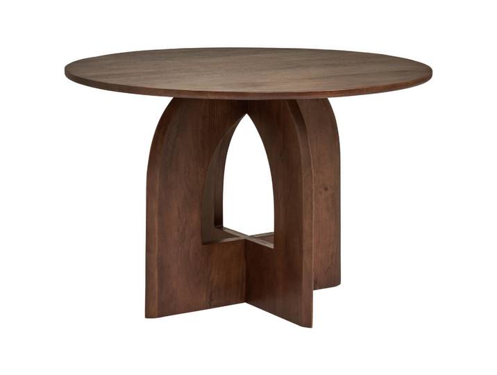 Livetastic Esstisch, Walnuss, Holz, Mangoholz, massiv, rund, A-Form, 76x120x120 cm, Esszimmer, Tische, Esstische, Esstische rund