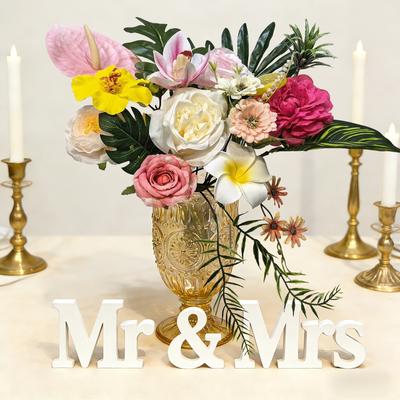 Garvee Tropical Artificial Flowers, Plastic & Silk DIY Faux Flower Arrangement Box with Bendable Stems