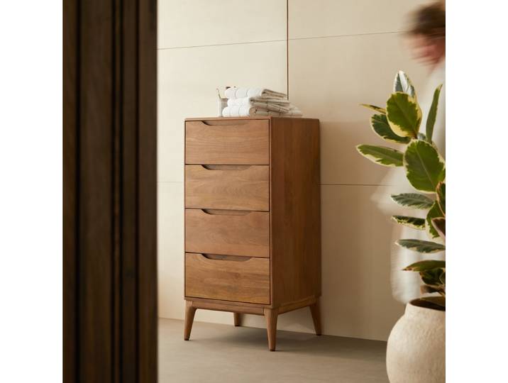 Hochschrank aus massivem Mangoholz Gabrielle - Braun - Mango