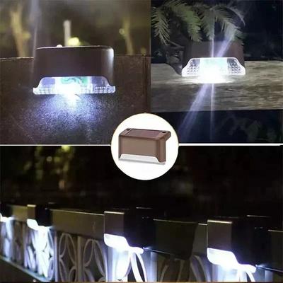 Uplift Essentials Solar LED Step Light Outdoor Waterproof Deck Lamp brown White