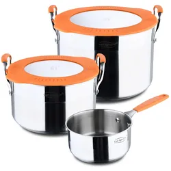 San Ignacio Kompakt – 16/20/24 cm Kochgeschirr-Set aus Edelstahl, geeignet für Induktion