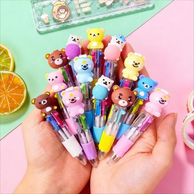 Cute Cartoon Bear Multicolor Retractable Pens Set Ballpoint Pens For Kids School Supplies Cute Cartoon Bear Multicolor Retractable Pens Set Ballpoint Pens For Kids School Supplies