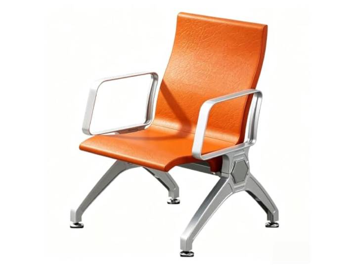 YPIOUREN Esszimmer Stühle, Wartezimmer Stühle Bequeme PU-Material + Aluminiumlegierung, 750 Kg Tragfähigkeit, Bequeme Rückenlehne und Armlehnen(Orange)