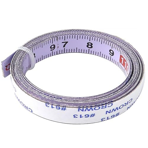 Vogueing Tool Zelfklevende Bandmeter 0-3 m van links naar rechts in Roestvrij Staal voor Verstekzaag en Houtbewerking - Wit
