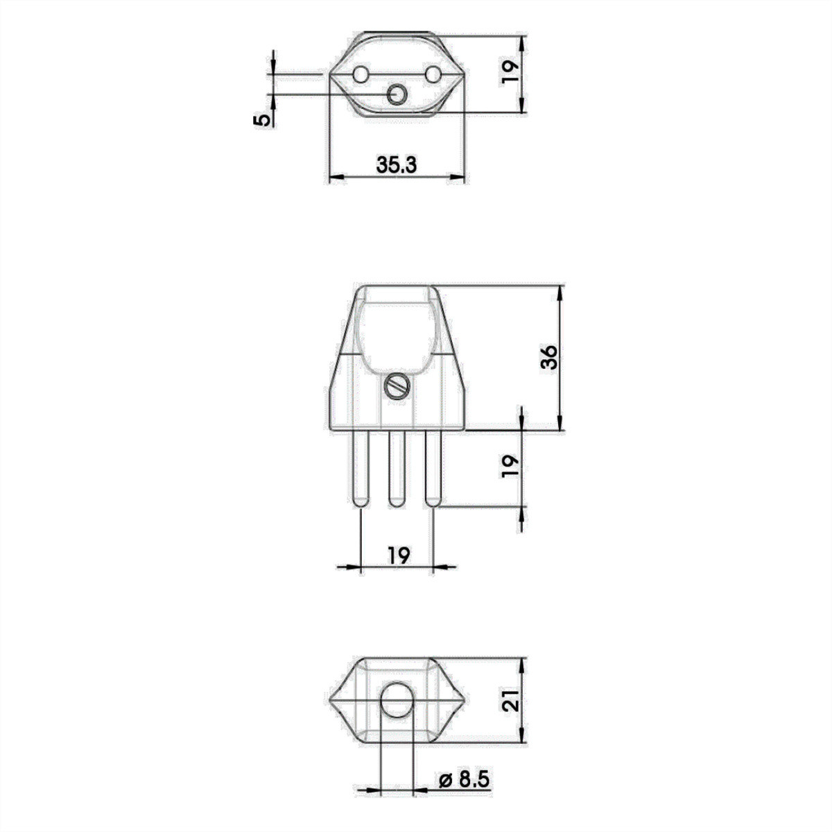 Bachmann geaard stopcontact Zwitserland CH 10A / 250V wit