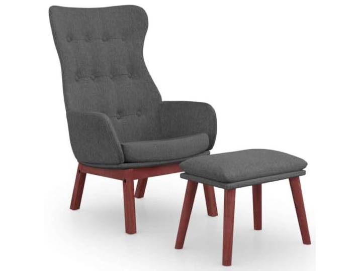 Makastle Relaxsessel mit Hocker Dunkelgrau Stoff