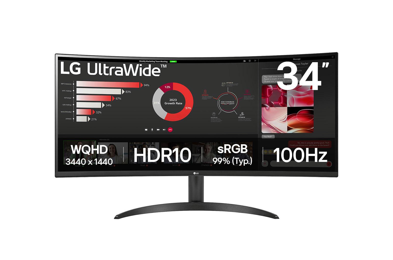 LG 34WR50QK-B 34 Zoll UWQHD VA Panel 21:9 100 Hz Curved Monitor