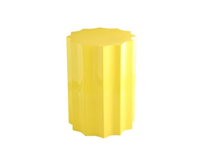 Table d'appoint ronde en aluminium ø33,5cm - jaune
