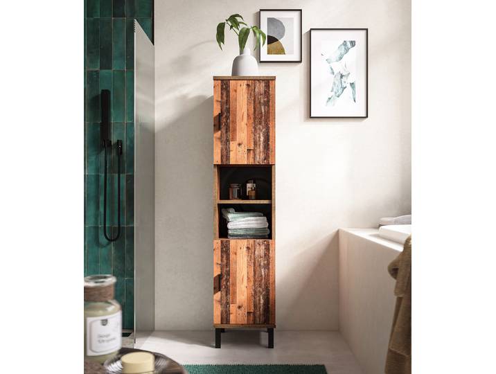 Meuble midi 2 portes 30 x 131 x 30cm Marron