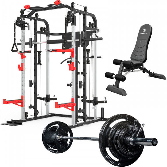 Marcy SM-4500 Smith Cage Power Rack Marcy SM4500 + Bench + 100kg Weight Kit