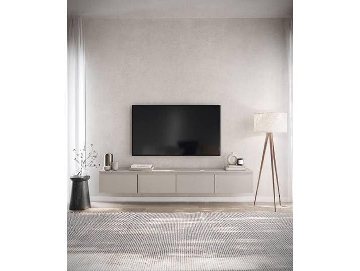 Hänge-Lowboard Bemmi Spanplatte, beschichtet Beige/Kaschmir 200cm