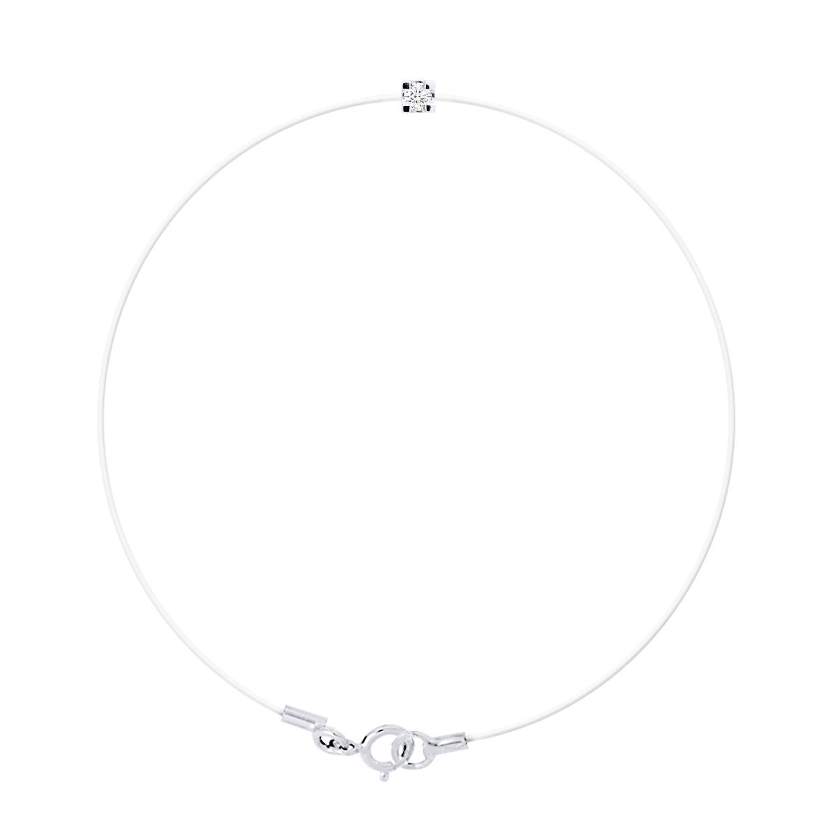 Diamond Bracelet Solitaire 0050 Cts Nylon Transparant 925