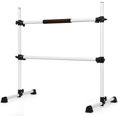 Costway 4 Feet Portable Ballet Barre with Adjustable Height-Gray