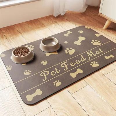 Inspired Finds Waterproof Quick Dry Pet Feeding Placemat For Dog And Cat Bowls brown s