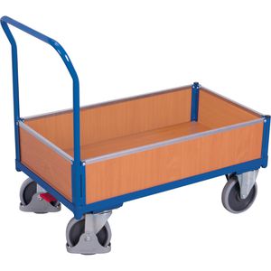VARIOfit Transportwagen Kastenwagen, sw-500.402, 860 x 450 mm, mit Zentralbremse, Tragkraft 400 kg