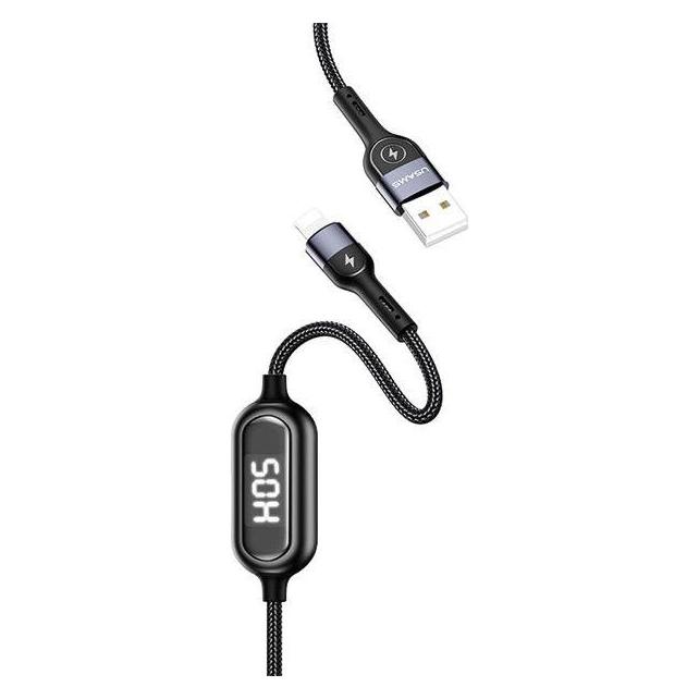 Usams USB USB-A Cable - Lightning 1.2m Black (63800-uu) (1.20 m, USB 2.0) (63800-uniw)