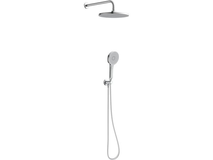 Duschsystem SCHÜTTE KARIBIK , grau (chrom, hellgrau), ABS-Kunststoff, Brausegarnituren, Duschsystem, Brause-Komplettset, schwarz matt, für die Dusche, Überkopfbrauseset