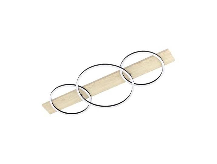 EGLO LED plafondlamp Boyal, 3-lichts plafondspot van hout, metaal