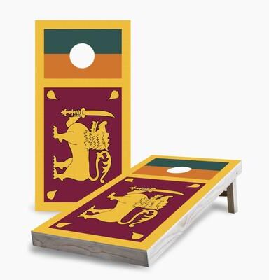 Skip's Garage Sri Lankan Flag Cornhole Boards