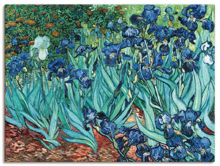 Leinwandbild ARTLAND Iris (Schwertlilien). 1889 , blau (farbe bild(er): blau), B:80cm H:60cm, Bilder, Leinwandbild, auf Holzrahmen gespannt