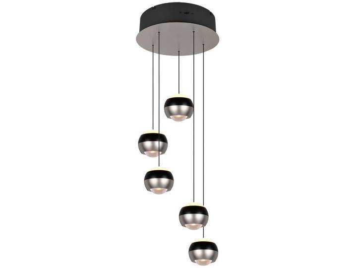 Trio Leuchten Led-Hängeleuchte Trio Select, Schwarz, Nickelfarben, Metall, höhenverstellbar, Lampen & Leuchten, Innenbeleuchtung, Hängeleuchten, Pendelleuchten