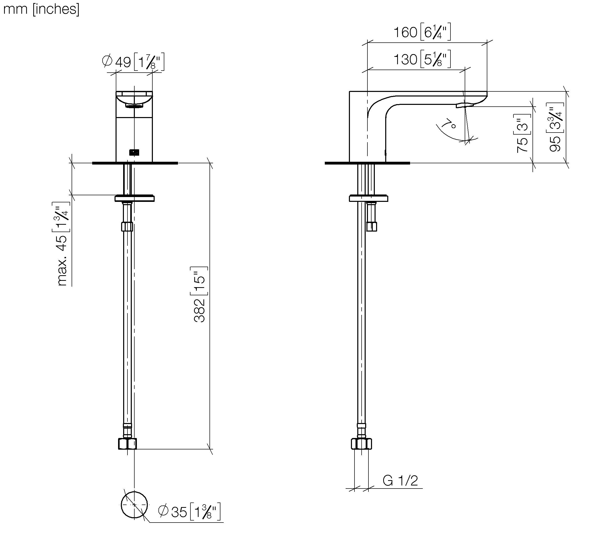Dornbracht 13700845-99 WT-Stand-Ausl. ohne Ablaufgarnitur