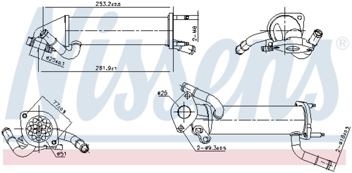 Kühler, Abgasrückführung NISSENS 989449
