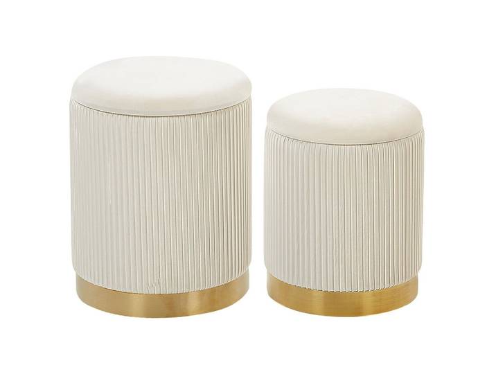 POUF 2er-Set Weiß Miramar