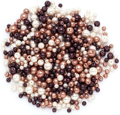 Glaswachsperlen, Brauntöne, 4–8 mm Ø, 100 g